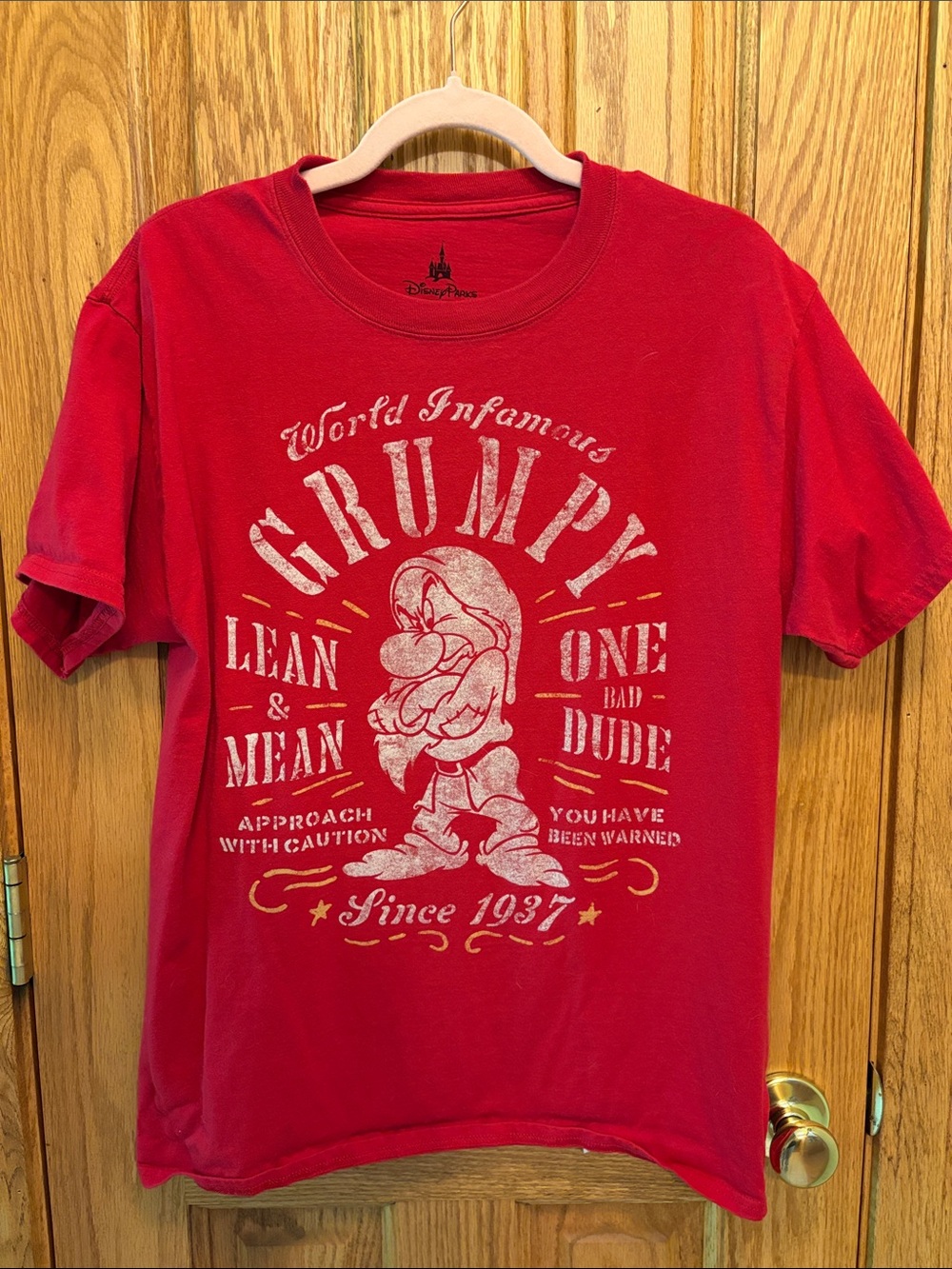 Disney Red Grumpy Graphic Tee - Short Sleeve Women's Top